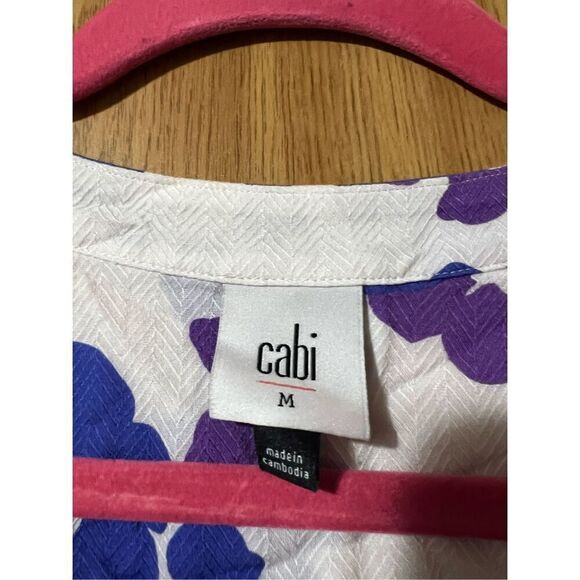 Cabi Purple & Blue Floral Top Woman’s Size Medium - Picture 7 of 10